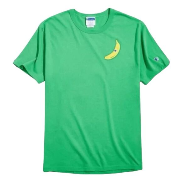 Champion Banana Graphic Tee Green Yellow Lightweight Short Sleeve Crewneck S - Picture 2 of 8